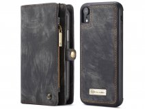 CaseMe 2in1 Wallet Ritsvak Case Zwart - iPhone XR Hoesje