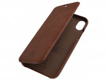 Graffi Oyster Folio Bruin Leer - iPhone XR hoesje
