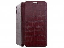 Graffi Oyster Croco Bordeaux Leer - iPhone XR hoesje