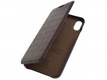 Graffi Oyster Croco Bruin Leer - iPhone XR hoesje