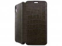 Graffi Oyster Croco Groen Leer - iPhone XR hoesje