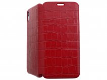 Graffi Oyster Croco Rood Leer - iPhone XR hoesje