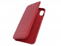 Graffi Oyster Croco Rood Leer - iPhone XR hoesje