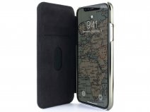 Greenwich Blake Folio Beluga/Gunmetal - Leren iPhone XR hoesje