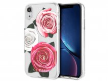 Guess Pink Roses TPU Skin - iPhone XR hoesje