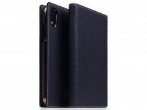 SLG Design D8 Folio Dark Blue Leer - iPhone XR hoesje