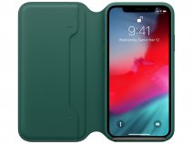 Apple Leather Folio Case Forest Green - iPhone Xs hoesje