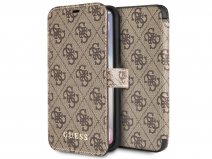 Guess Monogram Bookcase Bruin - iPhone X/Xs hoesje