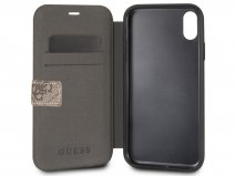 Guess Monogram Bookcase Bruin - iPhone X/Xs hoesje