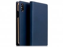 SLG D7 Buttero Leather Case Blauw - iPhone X/Xs hoesje