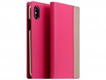 SLG Design D5 CSL Metal Pink - Leren iPhone X/Xs hoesje