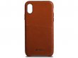 Vaja Slim Grip ID Leather Case Cognac - iPhone X/Xs Hoesje Leer