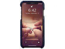 Vaja Grip Leather Case Donkerblauw - iPhone X/Xs Hoesje Leer