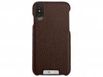 Vaja Grip Leather Case Donkerbruin - iPhone X/Xs Hoesje Leer