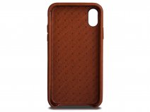 Vaja Slim Grip ID Leather Case Cognac - iPhone X/Xs Hoesje Leer