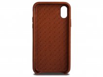 Vaja Slim Grip ID Leather Case Cognac - iPhone X/Xs Hoesje Leer