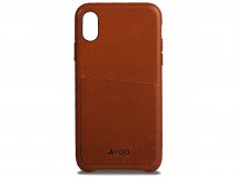 Vaja Slim Grip ID Leather Case Cognac - iPhone X/Xs Hoesje Leer