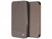 BMW Perforated Folio Bruin Leer - iPhone Xs Max hoesje