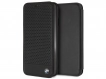 BMW Perforated Folio Zwart Leer - iPhone Xs Max hoesje