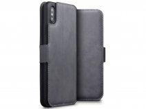 CaseBoutique Wallet Grijs Leer - iPhone Xs Max hoesje