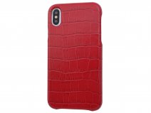 Graffi Cover Croco Rood Leer - iPhone Xs Max hoesje