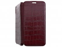 Graffi Oyster Croco Bordeaux Leer - iPhone Xs Max case