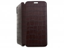 Graffi Oyster Croco Bruin Leer - iPhone Xs Max hoesje