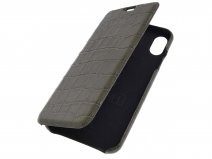 Graffi Oyster Croco Groen Leer - iPhone Xs Max hoesje
