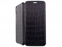 Graffi Oyster Croco Zwart Leer - iPhone Xs Max hoesje