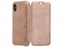 Graffi Oyster Case Rosé Saffiano Leer - iPhone Xs Max hoesje