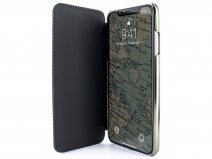 Greenwich Horo Folio Beluga/Gunmetal - Leren iPhone Xs Max hoesje