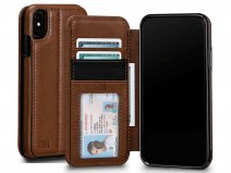 Sena Deen Wallet Book Bruin - iPhone Xs Max Hoesje Leer