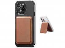 CaseMania PU Leather MagSafe Wallet Pashouder met Stand - Cognac