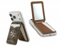Guess Mirror MagSafe Wallet Stand Bruin - Pashouder met Spiegel en Standfunctie