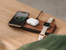 Woodcessories MultiBase Pro 3-in-1 MagSafe Charger Walnut - 30W Draadloze Oplader