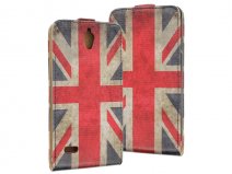 Great Brittain Vintage Flip Case voor Huawei Ascend G700