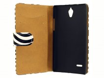 Zebra Book Case - Huawei Ascend G700 hoesje