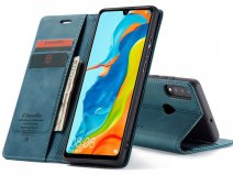 CaseMe Vintage BookCase Blauw - Huawei P30 Lite (New Edition) hoesje