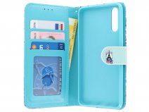 Retro Paris Bookcase Wallet - Huawei P20 hoesje