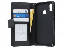 Zipper Wallet Case Zwart - Huawei P20 Lite hoesje
