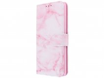Bookcase Mapje Marmer Roze - Huawei P30 hoesje