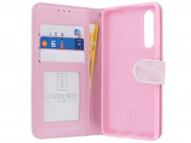 Bookcase Mapje Marmer Roze - Huawei P30 hoesje