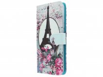 Retro Paris Bookcase Mapje - Huawei P Smart+ hoesje
