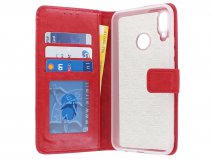 Bookcase Wallet Rood - Huawei P Smart+ hoesje