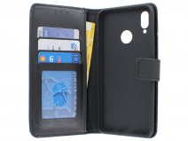 Bookcase Wallet Zwart - Huawei P Smart+ hoesje