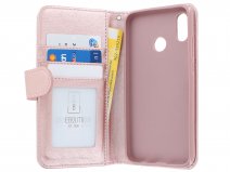 Zipper Wallet Case Rosé Goud - Huawei P Smart+ hoesje