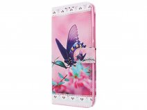 Book Case Mapje Vlinder Print - Huawei P Smart Z hoesje