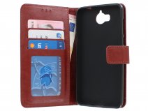 Bookcase Bruin - Huawei Y6 2017 hoesje
