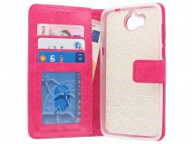 Bookcase Roze - Huawei Y6 2017 hoesje