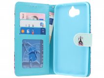 Retro Paris Bookcase - Huawei Y6 2017 hoesje